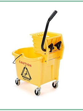 Janitorial Supplies Mop Bucket -  Small Mop Bucket w/ SP Wringer 26QT Yellow