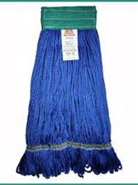 Janitorial Supplies Mop Wet Microfiber - Commercial Mop Head Fold Over F/L W/5IN Headband Blue Medium